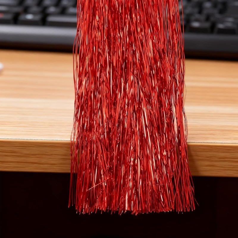 happylain 2000 Strands Christmas Tinsel Icicles, 19.8" Red Icicle for Xmas Tree, Holiday, Birthday, Wedding, Party Hanging Decoration - Image 4